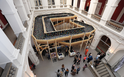 Lucas Abela, Vinyl Rally, 2013. Installation at the National Museum in Wrocław, WRO 2013 Pioneering Values Biennale. Photo: M. E. Koch.
