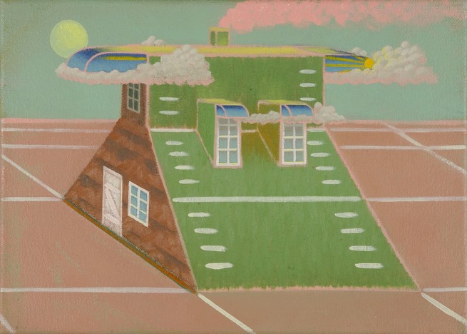 "turf" 2014, oil on canvas, H14" x W10"<br class=