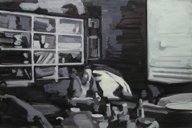 "Games", 2014, 32 x 48", oil on canvas<br class=