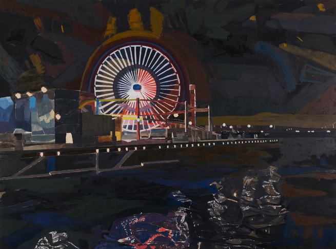 "Untitled" (Ferris Wheel), oil on wood, 62cm x 83cm, 2015<br class=