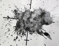 Blast1 , 2007, Ink and Marker on Paper, 18"X24"