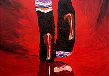Heels (I heart WKW), 47 x 67 inches, 2005, Oil on 