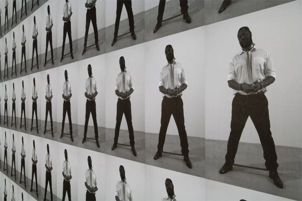 Steve McQueen, Portrait as an escapologist (2006)<br/>black and white posters, 3.6 x 10 m, Ed. 4/4<br/>� the artist. Courtesy of Thomas Dane Gallery<br/>