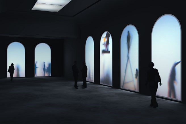 Krzysztof Wodiczko, Guests, 2009, video installation, 17,17 min, <br/>Image � Krzysztof Wodiczko, courtesy of the Profile Foundation <br/>and Zach�ta National Gallery of Art, Warsaw<br/>