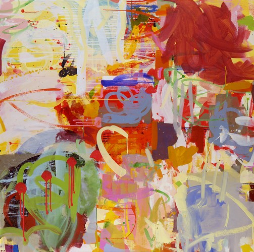 Chain Reaction 1997<br/>Acrylic on canvas<br/>165 x 165cm<br/>